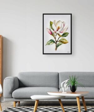 Evergreen Bull Bay Magnolia Watercolour Botanical Art Print - Minimalist Framed Plant Wall Art 20 Evergreen Bull Bay Magnolia Watercolour Botanical Art Print - Minimalist Framed Plant Wall Art - Image 7