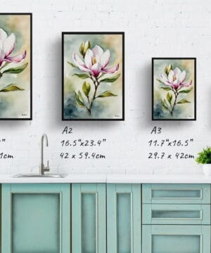Evergreen Bull Bay Magnolia Watercolour Botanical Art Print - Framed Plant Wall Art 21 Evergreen Bull Bay Magnolia Watercolour Botanical Art Print - Framed Plant Wall Art - Image 8