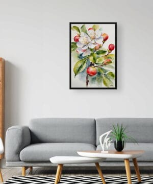 Howgate Wonder Apple Watercolour Botanical Art Print - Malus Domestica Framed Plant Wall Art 20 Howgate Wonder Apple Watercolour Botanical Art Print - Malus Domestica Framed Plant Wall Art - Image 7