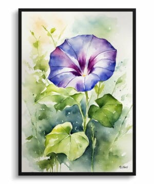 Morning Glory Blue Watercolour Botanical Art Print - Ipomoea Purpurea Framed Plant Wall Art 22 Morning Glory Blue Watercolour Botanical Art Print - Ipomoea Purpurea Framed Plant Wall Art - Image 9
