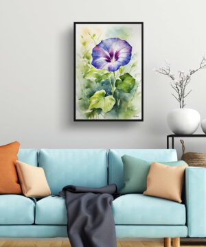 Morning Glory Blue Watercolour Botanical Art Print - Ipomoea Purpurea Framed Plant Wall Art 23 Morning Glory Blue Watercolour Botanical Art Print - Ipomoea Purpurea Framed Plant Wall Art - Image 10