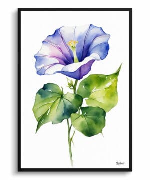 Morning Glory Blue Watercolour Botanical Art Print - Ipomoea Purpurea Minimalist Framed Plant Wall Art 18 Morning Glory Blue Watercolour Botanical Art Print - Ipomoea Purpurea Minimalist Framed Plant Wall Art - Image 5