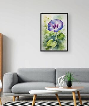 Morning Glory Blue Watercolour Botanical Art Print - Ipomoea Purpurea Framed Plant Wall Art 24 Morning Glory Blue Watercolour Botanical Art Print - Ipomoea Purpurea Framed Plant Wall Art - Image 11