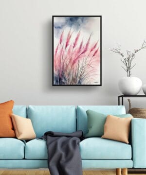 Hairawn Muhly Watercolour Botanical Art Print - Muhlenbergia capillaris Framed Plant Wall Art 19 Hairawn Muhly Watercolour Botanical Art Print - Muhlenbergia capillaris Framed Plant Wall Art - Image 6