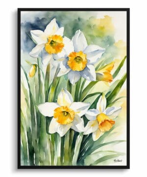 Daffodil Watercolour Botanical Art Print - Narcissus Hawera Framed Plant Wall Art 18 Daffodil Watercolour Botanical Art Print - Narcissus Hawera Framed Plant Wall Art - Image 5