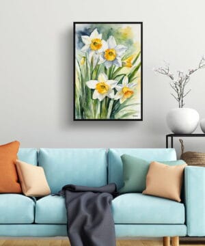 Daffodil Watercolour Botanical Art Print - Narcissus Hawera Framed Plant Wall Art 19 Daffodil Watercolour Botanical Art Print - Narcissus Hawera Framed Plant Wall Art - Image 6