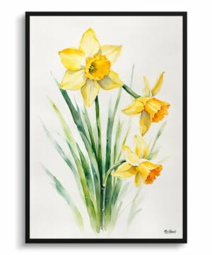 Daffodil Watercolour Botanical Art Print - Narcissus Hawera Minimalist Framed Plant Wall Art 22 Daffodil Watercolour Botanical Art Print - Narcissus Hawera Minimalist Framed Plant Wall Art - Image 9