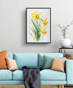 Daffodil Watercolour Botanical Art Print - Narcissus Hawera Minimalist Framed Plant Wall Art 23 Daffodil Watercolour Botanical Art Print - Narcissus Hawera Minimalist Framed Plant Wall Art - Image 10