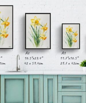 Daffodil Watercolour Botanical Art Print - Narcissus Hawera Minimalist Framed Plant Wall Art 25 Daffodil Watercolour Botanical Art Print - Narcissus Hawera Minimalist Framed Plant Wall Art - Image 12