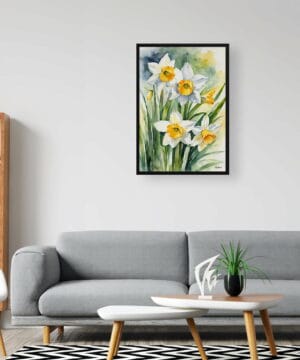 Daffodil Watercolour Botanical Art Print - Narcissus Hawera Framed Plant Wall Art 20 Daffodil Watercolour Botanical Art Print - Narcissus Hawera Framed Plant Wall Art - Image 7