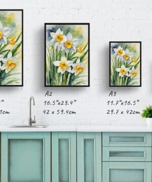 Daffodil Watercolour Botanical Art Print - Narcissus Hawera Framed Plant Wall Art 25 Daffodil Watercolour Botanical Art Print - Narcissus Hawera Framed Plant Wall Art - Image 12
