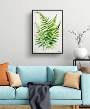 Sensitive Fern Watercolour Botanical Art Print - Onoclea Sensibilis Minimalist Framed Plant Wall Art 19 Sensitive Fern Watercolour Botanical Art Print - Onoclea Sensibilis Minimalist Framed Plant Wall Art - Image 6