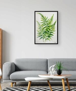 Sensitive Fern Watercolour Botanical Art Print - Onoclea Sensibilis Minimalist Framed Plant Wall Art 20 Sensitive Fern Watercolour Botanical Art Print - Onoclea Sensibilis Minimalist Framed Plant Wall Art - Image 7