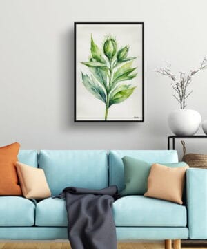 Cotton Scotch thistle Watercolour Botanical Art Print - Onopordum Acanthium Minimalist Framed Plant Wall Art 23 Cotton Scotch thistle Watercolour Botanical Art Print - Onopordum Acanthium Minimalist Framed Plant Wall Art - Image 10