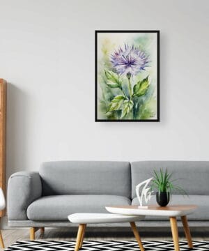 Cotton Scotch thistle Watercolour Botanical Art Print - Onopordum Acanthium Framed Plant Wall Art 24 Cotton Scotch thistle Watercolour Botanical Art Print - Onopordum Acanthium Framed Plant Wall Art - Image 11