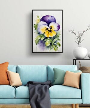 Pansy Heartsease Watercolour Botanical Art Print - Viola Framed Plant Wall Art 22 Pansy Heartsease Watercolour Botanical Art Print - Viola Framed Plant Wall Art - Image 9