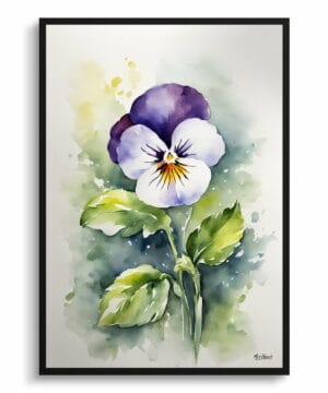 Pansy Heartsease Watercolour Botanical Art Print - Minimalist Viola Framed Plant Wall Art 22 Pansy Heartsease Watercolour Botanical Art Print - Minimalist Viola Framed Plant Wall Art - Image 9