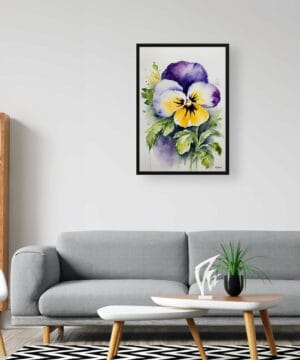 Pansy Heartsease Watercolour Botanical Art Print - Viola Framed Plant Wall Art 20 Pansy Heartsease Watercolour Botanical Art Print - Viola Framed Plant Wall Art - Image 7