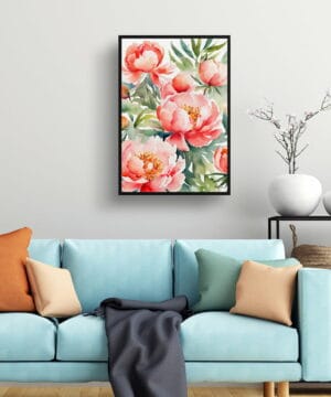 Herbaceous Watercolour Botanical Art Print - Peony Framed Plant Wall Art 19 Herbaceous Watercolour Botanical Art Print - Peony Framed Plant Wall Art - Image 6