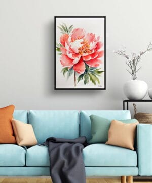 Herbaceous Watercolour Botanical Art Print - Peony Minimalist Framed Plant Wall Art 23 Herbaceous Watercolour Botanical Art Print - Peony Minimalist Framed Plant Wall Art - Image 10