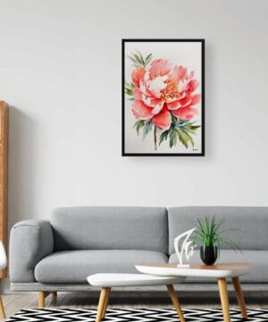 Herbaceous Watercolour Botanical Art Print - Peony Minimalist Framed Plant Wall Art 20 Herbaceous Watercolour Botanical Art Print - Peony Minimalist Framed Plant Wall Art - Image 7