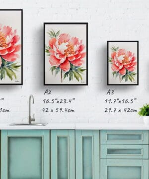 Herbaceous Watercolour Botanical Art Print - Peony Minimalist Framed Plant Wall Art 21 Herbaceous Watercolour Botanical Art Print - Peony Minimalist Framed Plant Wall Art - Image 8
