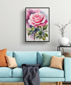 Rosa Watercolour Botanical Art Print - Pink rose Framed Plant Wall Art 19 Rosa Watercolour Botanical Art Print - Pink rose Framed Plant Wall Art - Image 6