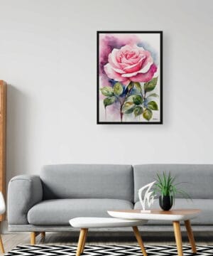 Rosa Watercolour Botanical Art Print - Pink rose Framed Plant Wall Art 24 Rosa Watercolour Botanical Art Print - Pink rose Framed Plant Wall Art - Image 11