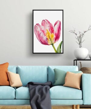 Tulipa Watercolour Botanical Art Print - Pink tulip Minimalist Framed Plant Wall Art 23 Tulipa Watercolour Botanical Art Print - Pink tulip Minimalist Framed Plant Wall Art - Image 10