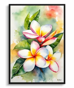 Frangipani Watercolour Botanical Art Print - Plumeria Framed Plant Wall Art 22 Frangipani Watercolour Botanical Art Print - Plumeria Framed Plant Wall Art - Image 9