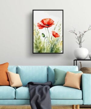 Common Flanders Watercolour Botanical Art Print - Poppy Framed Plant Wall Art 19 Common Flanders Watercolour Botanical Art Print - Poppy Framed Plant Wall Art - Image 6