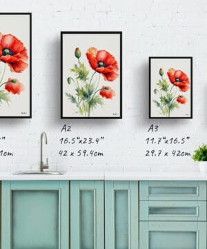 Common Flanders Watercolour Botanical Art Print - Poppy Minimalist Framed Plant Wall Art 21 Common Flanders Watercolour Botanical Art Print - Poppy Minimalist Framed Plant Wall Art - Image 8