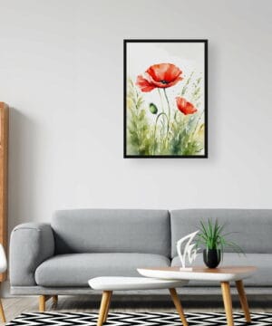 Common Flanders Watercolour Botanical Art Print - Poppy Framed Plant Wall Art 20 Common Flanders Watercolour Botanical Art Print - Poppy Framed Plant Wall Art - Image 7