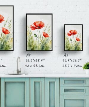 Common Flanders Watercolour Botanical Art Print - Poppy Framed Plant Wall Art 21 Common Flanders Watercolour Botanical Art Print - Poppy Framed Plant Wall Art - Image 8