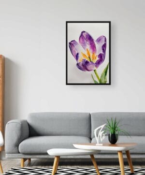 Tulipa Lady Watercolour Botanical Art Print - Purple tulip Minimalist Framed Plant Wall Art 20 Tulipa Lady Watercolour Botanical Art Print - Purple tulip Minimalist Framed Plant Wall Art - Image 7