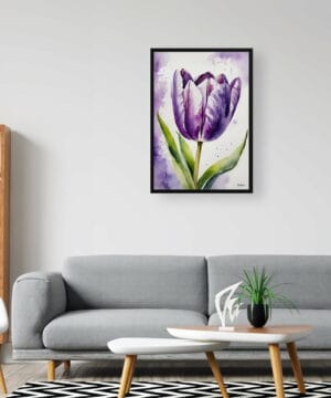 Tulipa Lady Watercolour Botanical Art Print - Purple tulip Framed Plant Wall Art 24 Tulipa Lady Watercolour Botanical Art Print - Purple tulip Framed Plant Wall Art - Image 11