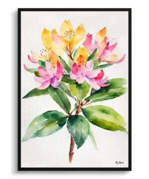 Azalea Watercolour Botanical Art Print - Rhododendron Minimalist Framed Plant Wall Art 22 Azalea Watercolour Botanical Art Print - Rhododendron Minimalist Framed Plant Wall Art - Image 9