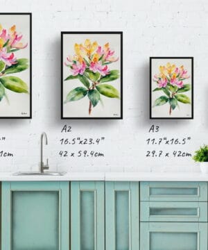 Azalea Watercolour Botanical Art Print - Rhododendron Minimalist Framed Plant Wall Art 21 Azalea Watercolour Botanical Art Print - Rhododendron Minimalist Framed Plant Wall Art - Image 8
