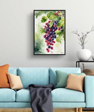 Blackcurrant Watercolour Botanical Art Print - Ribes Nigrum Cassissima Noiroma Framed Plant Wall Art 23 Blackcurrant Watercolour Botanical Art Print - Ribes Nigrum Cassissima Noiroma Framed Plant Wall Art - Image 10