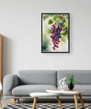 Blackcurrant Watercolour Botanical Art Print - Ribes Nigrum Cassissima Noiroma Framed Plant Wall Art 20 Blackcurrant Watercolour Botanical Art Print - Ribes Nigrum Cassissima Noiroma Framed Plant Wall Art - Image 7