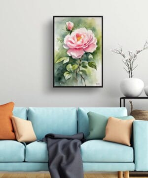 Rose Watercolour Botanical Art Print - Rosa Madame Alfred Carriére Framed Plant Wall Art 22 Rose Watercolour Botanical Art Print - Rosa Madame Alfred Carriére Framed Plant Wall Art - Image 9