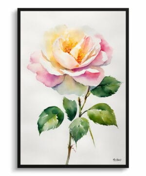Rose Watercolour Botanical Art Print - Rosa Madame Alfred Carriére Minimalist Framed Plant Wall Art 22 Rose Watercolour Botanical Art Print - Rosa Madame Alfred Carriére Minimalist Framed Plant Wall Art - Image 9
