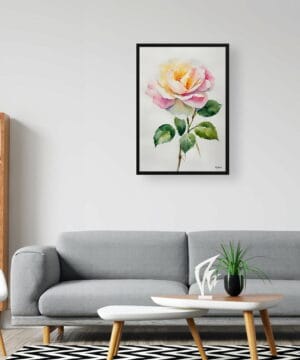 Rose Watercolour Botanical Art Print - Rosa Madame Alfred Carriére Minimalist Framed Plant Wall Art 24 Rose Watercolour Botanical Art Print - Rosa Madame Alfred Carriére Minimalist Framed Plant Wall Art - Image 11