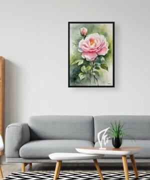 Rose Watercolour Botanical Art Print - Rosa Madame Alfred Carriére Framed Plant Wall Art 20 Rose Watercolour Botanical Art Print - Rosa Madame Alfred Carriére Framed Plant Wall Art - Image 7