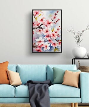 Japanese Flowering Watercolour Botanical Art Print - Sakura Cherry Blossom Framed Plant Wall Art 23 Japanese Flowering Watercolour Botanical Art Print - Sakura Cherry Blossom Framed Plant Wall Art - Image 10