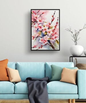 Japanese Flowering Watercolour Botanical Art Print - Sakura Cherry Blossom Minimalist Framed Plant Wall Art 23 Japanese Flowering Watercolour Botanical Art Print - Sakura Cherry Blossom Minimalist Framed Plant Wall Art - Image 10