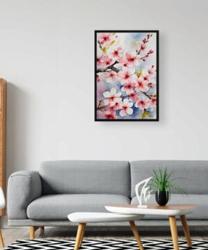 Japanese Flowering Watercolour Botanical Art Print - Sakura Cherry Blossom Framed Plant Wall Art 24 Japanese Flowering Watercolour Botanical Art Print - Sakura Cherry Blossom Framed Plant Wall Art - Image 11