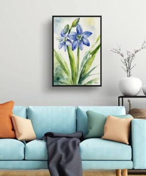 Alpine Squill Watercolour Botanical Art Print - Scilla Bifolia Framed Plant Wall Art 23 Alpine Squill Watercolour Botanical Art Print - Scilla Bifolia Framed Plant Wall Art - Image 10