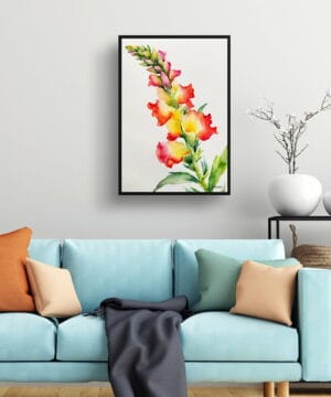 Dragon flower Watercolour Botanical Art Print - Snapdragon Minimalist Framed Plant Wall Art 19 Dragon flower Watercolour Botanical Art Print - Snapdragon Minimalist Framed Plant Wall Art - Image 6