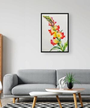 Dragon flower Watercolour Botanical Art Print - Snapdragon Minimalist Framed Plant Wall Art 20 Dragon flower Watercolour Botanical Art Print - Snapdragon Minimalist Framed Plant Wall Art - Image 7